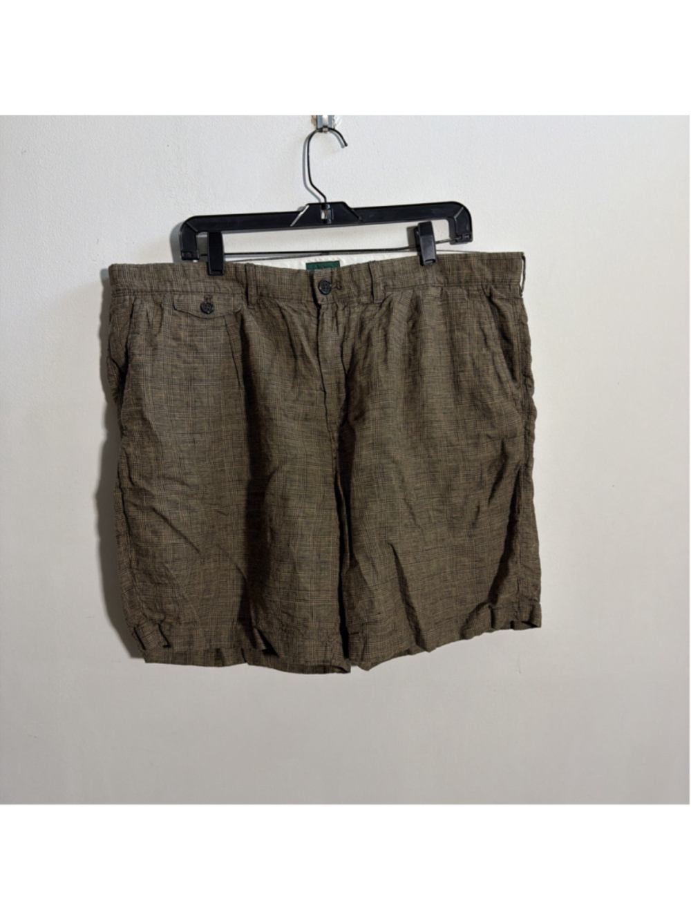 VTG MEN’S J CREW OARSMAN LINEN SHORTS BROWN SIZE 38 WAIST 7 IN INSEAM